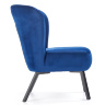 На фото вид сбоку кресла LANISTER HALMAR темно-синий