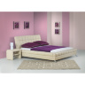 Кровать BONITA HALMAR шириной 180 см с обивкой из экокожи  бежевого цвета в комплекте с тумбочкой SARA HALMAR (бежевый) 