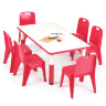 Стол детский SIMBA PROSTOKAT HALMAR красного цвета в комплекте со стульями  DUMBO HALMAR