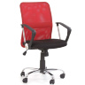 Кресло офисное TONY HALMAR с обивкой из черной ткани и красной сетки
