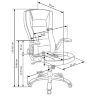 На фото схема с размерами офисного кресла UPSET HALMAR (белый)