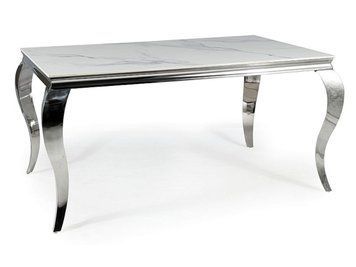 Стіл SIGNAL PRINCE CERAMIC 150*90 білий CALACATTA/хром PRINCECBCH150 фото