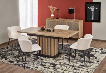 HALMAR LAMELLO розсувний стіл, дуб artisan / чорний V-PL-LAMELLO-ST-160/210 фото
