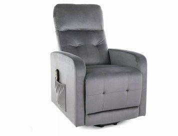 Кресло раскладное SIGNAL OTUS II VELVET (функция вертикализация) серое BL.14 OTUSIIVSZ фото