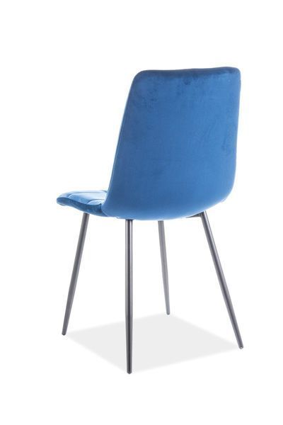 Стул SIGNAL MILA VELVET черный каркас/синий BL.86 MILAVCGR фото