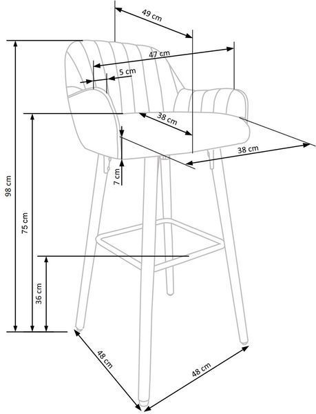 HALMAR H93 барный стул, темно-зеленый V-CH-H/93-C.ZIELONY фото