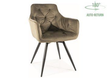 Стул SIGNAL MANGO VELVET черный каркас/оливковый BL.77 MANGOVCOL фото