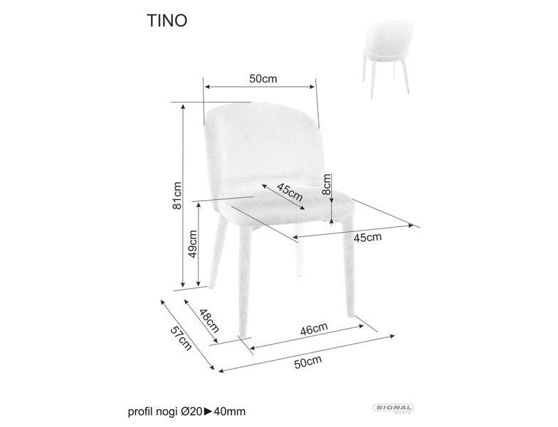 Стул SIGNAL TINO WIND серый 84 TINOWSZ фото