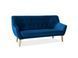 Софа SIGNAL NORDIC 3 VELVET синяя/бук BL.86 NORDIC3V86 фото 1