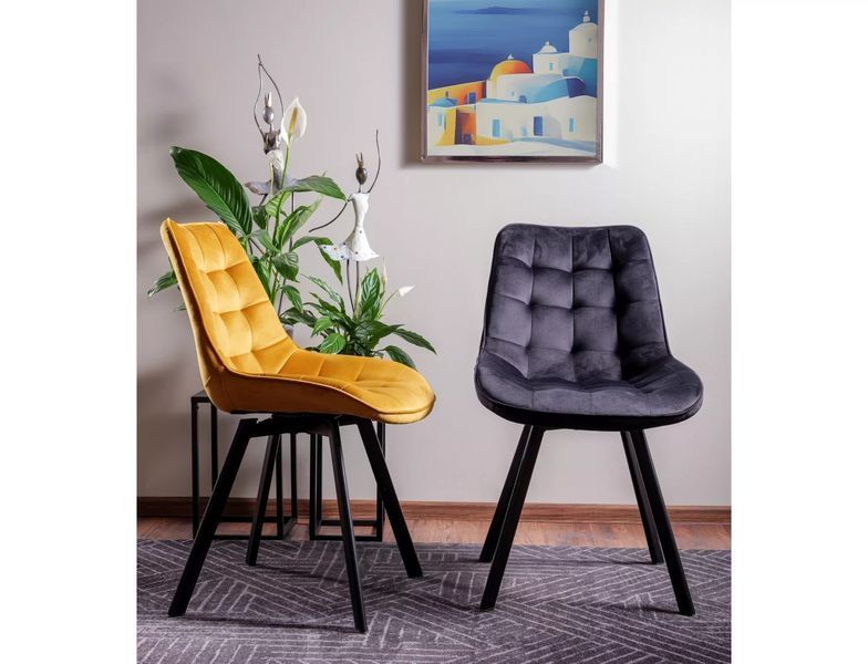 Стул SIGNAL MONTI VELVET черный каркас/карри BL.68 MONTIVCCU фото