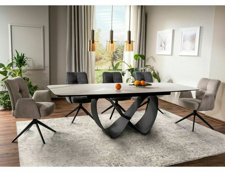 Стіл SIGNAL INFINITY CERAMIC 160(240)*95 білий NATURE CLOUD/чорний INFINITYBC160 фото