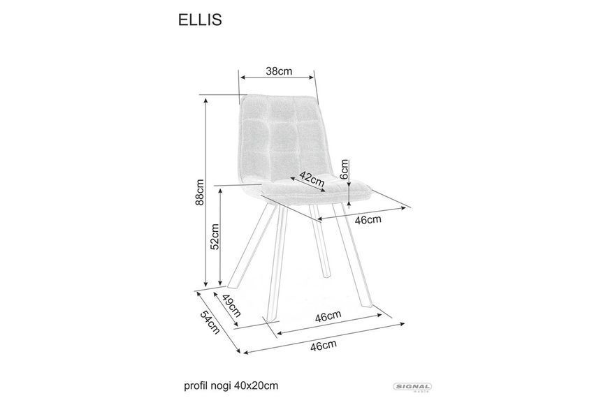 SIGNAL Стул ELLIS BJORN черный каркас/оливковый 77 ELLISBJCOL фото