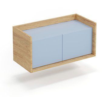 HALMAR MOBIUS низька шафа 2D, хікора дуб / світло-блакитний V-PL-MOBIUS-SZAFKA NISKA_2D-NIEBIESKI фото