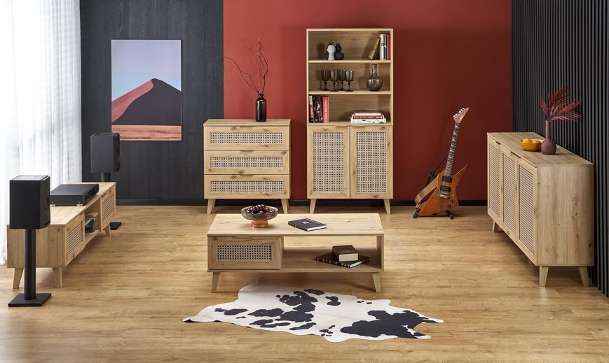 HALMAR BORNEO S-1 шкаф, дуб artisan / черный V-PL-BORNEO-S-1 фото