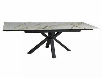 Стол SIGNAL COLUMBUS CERAMIC 160(240)*90 белый AMBER BIANCO/черный COLUMBUSBC160 фото