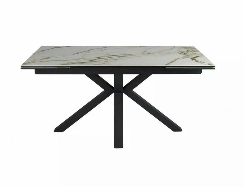 Стол SIGNAL COLUMBUS CERAMIC 160(240)*90 белый AMBER BIANCO/черный COLUMBUSBC160 фото