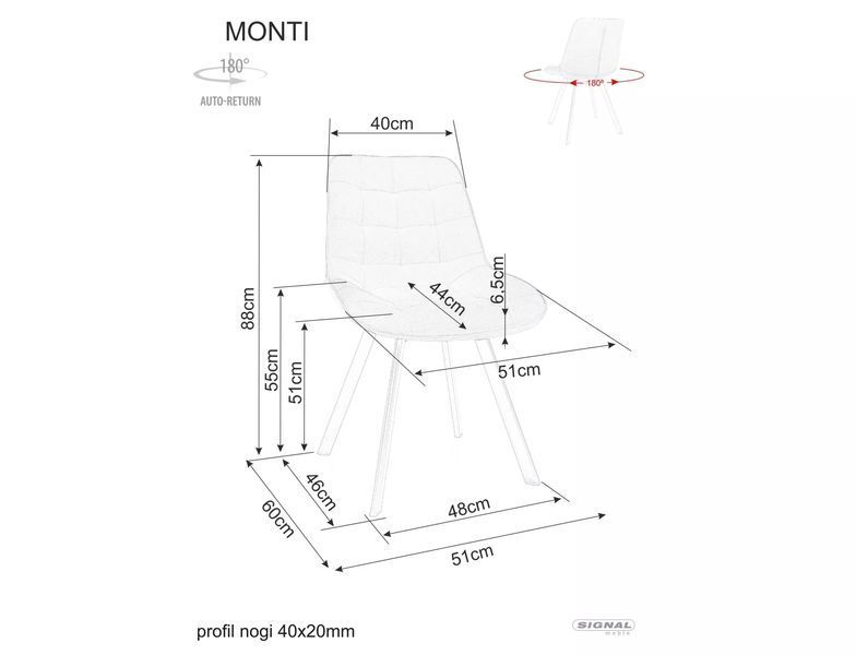 Стул SIGNAL MONTI VELVET черный каркас/темный беж BL.40 MONTIVCCBE фото