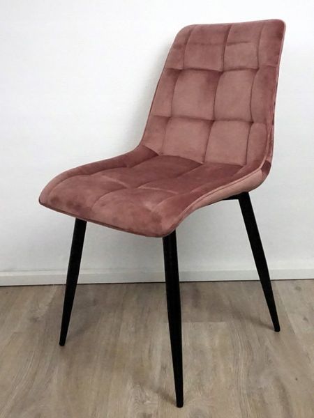 Стілець SIGNAL CHIC VELVET чорний каркас/антична троянда BL.52 CHICVCRA52 фото