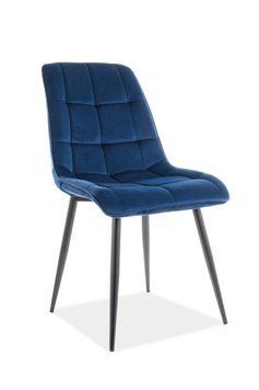 Стул SIGNAL CHIC VELVET черный каркас/синий BL.86 CHICVCGR фото
