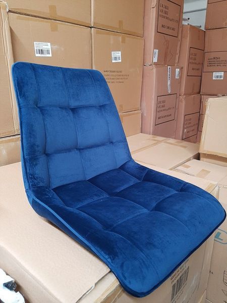 Стілець SIGNAL CHIC VELVET чорний каркас/синій BL.86 CHICVCGR фото