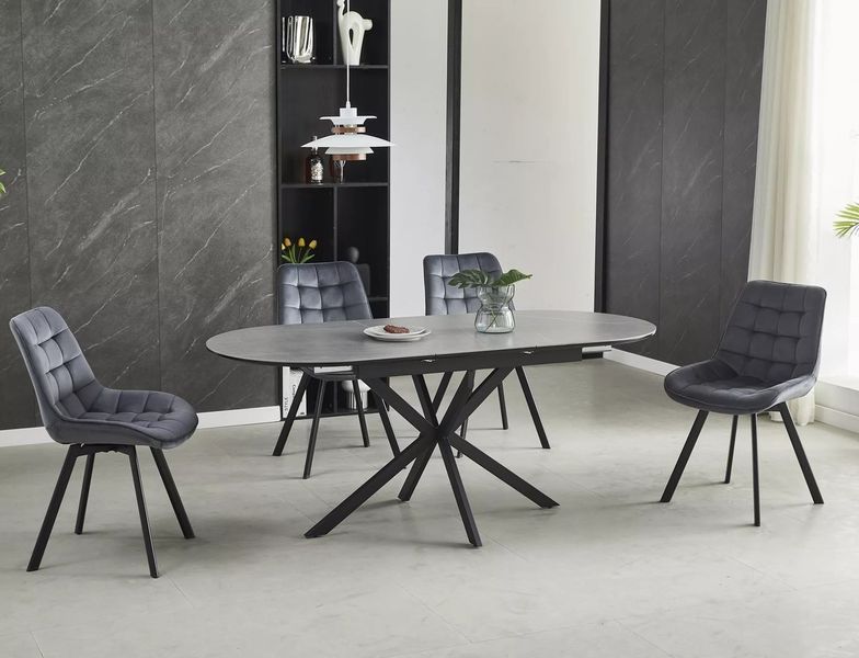 Стіл SIGNAL GASTON CERAMIC 140(180)*80 сірий/чорний GASTONSZC140 фото