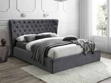 Кровать SIGNAL CARVEN VELVET 160*200 серая BL.14 CARVENV160SZ фото