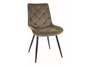 Стілець SIGNAL RALPH VELVET чорний каркас/оливковий BL.77 RALPHVCOL фото