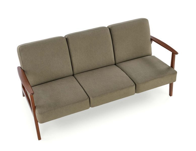 HALMAR MILANO 3S диван, оливковый CASTEL#39 / темный орех V-PL-MILANO_3S-SOFA-OLIWKOWY фото