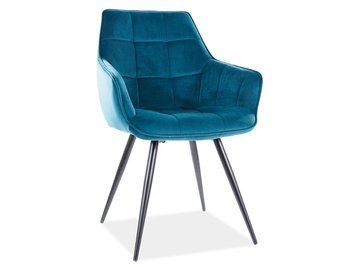 Стул SIGNAL LILIA VELVET черный каркас/бирюза BL.85 LILIAVCTU фото