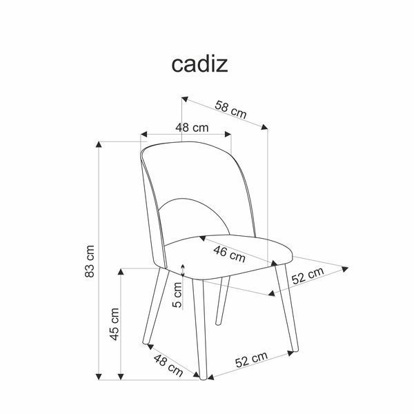 HALMAR CADIZ стілець, натуральний/сірий V-PL-CADIZ-NATURALNY/POPIEL фото