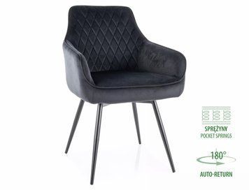 Стул SIGNAL MARLO VELVET черный каркас/черный BL.19 MARLOVCC фото