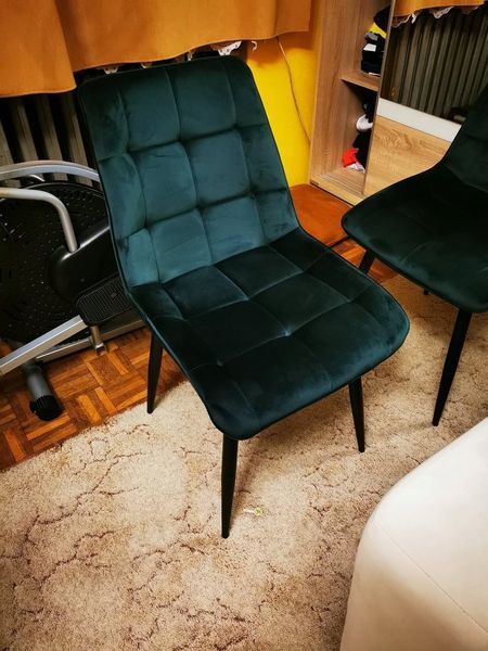 Стілець SIGNAL CHIC VELVET чорний каркас/зелений BL.78 CHICVCZ78 фото