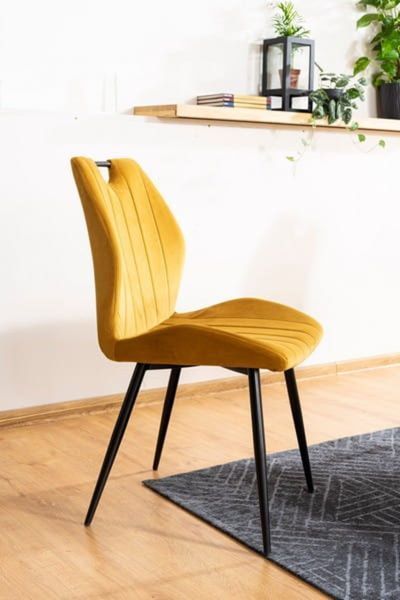 Стул SIGNAL ARCO VELVET черный каркас/карри BL.68 ARCOVCCU фото
