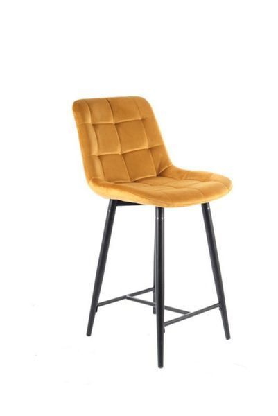 Напівбарний стілець SIGNAL CHIC H-2 VELVET чорний каркас/карі BL. 68 CHICH2VCCU фото