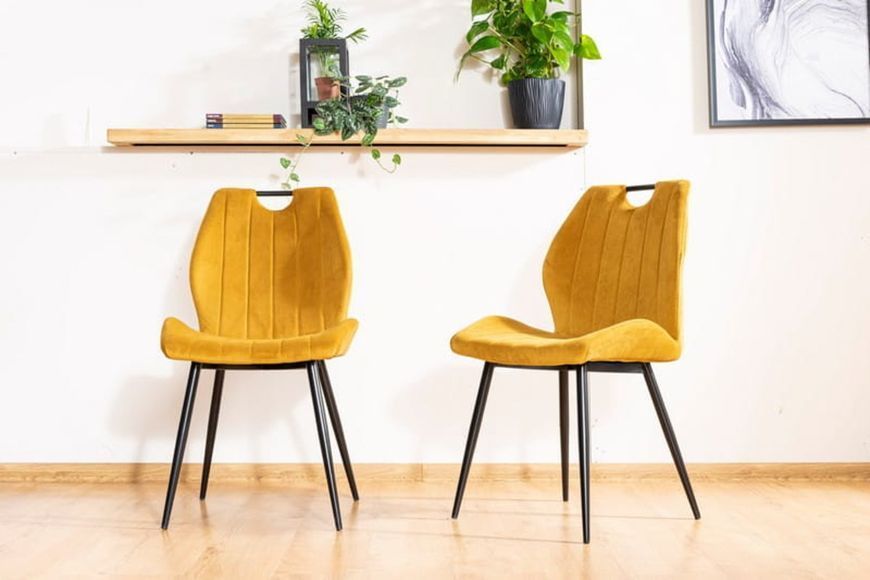 Стул SIGNAL ARCO VELVET черный каркас/карри BL.68 ARCOVCCU фото