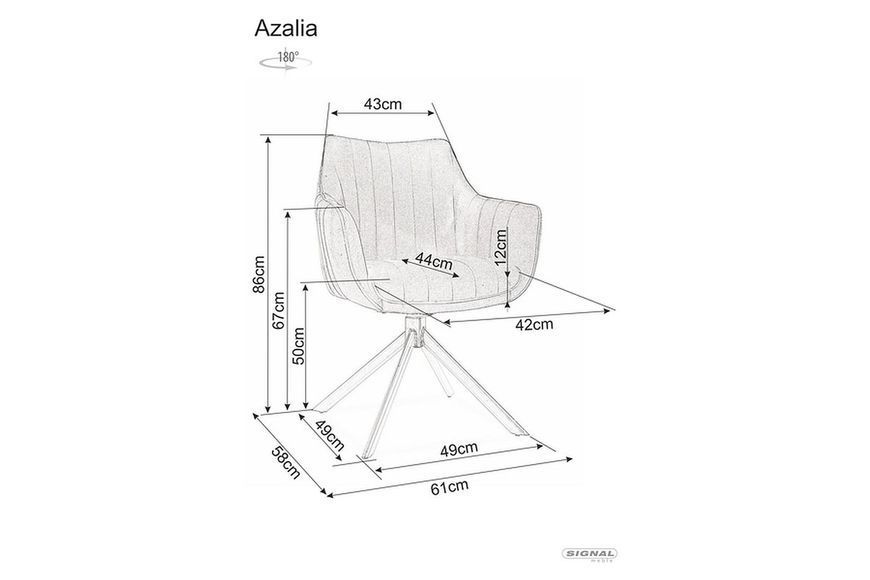 Стілець SIGNAL AZALIA BREGO чорний каркас/св.беж 31 AZALIABRCJBE фото