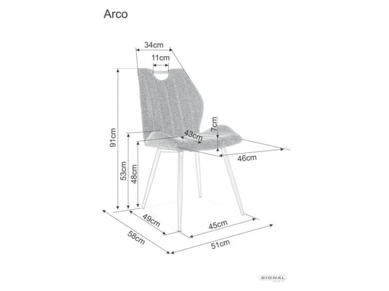 Стул SIGNAL ARCO VELVET черный каркас/черный BL.19 ARCOVCC фото