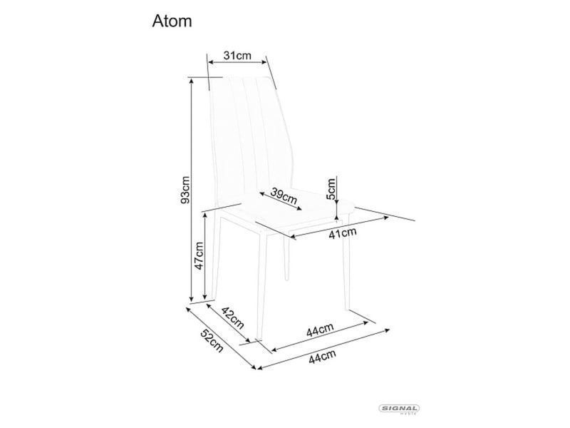 Стілець SIGNAL ATOM VELVET чорний каркас/беж 28 ATOMVCBE фото