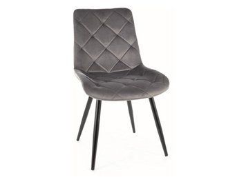 Стул SIGNAL RALPH VELVET черный каркас/серый BL.14 RALPHVCSZ фото