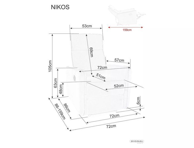 Кресло раскладное SIGNAL NIKOS BREGO светлый беж 22 NIKOSBRJBE22 фото