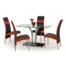 Стулья K51 HALMAR с обивкой в черно-красном цвете в комплекте со столом PABLO 2 HALMAR