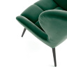 На фото вид сверху подлокотника кресла TYRION HALMAR (зеленый)