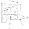 На фото схема с размерами кресла TYRION HALMAR (серый)