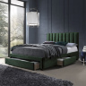 Фото кровати с выдвижными ящиками и мягкой обивкой GRACE HALMAR 160 (зеленый)