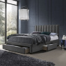 Фото кровати с выдвижными ящиками и мягкой обивкой GRACE HALMAR 160 (серый)