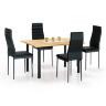 Фото стола обеденного ADONIS 2 HALMAR в комплекте со стульями K-70 HALMAR черного цвета