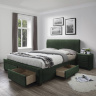 Фото кровати MODENA 3 HALMAR шириной 160 см с тканевой обивкой зеленого цвета