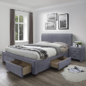 Фото кровати MODENA 3 HALMAR шириной 160 см с тканевой обивкой серого цвета