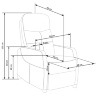 На фото схема с размерами раскладного кресла FELIPE HALMAR (серый)