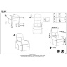 На фото инструкция по сборке раскладного кресла FELIPE 2 HALMAR (серый)